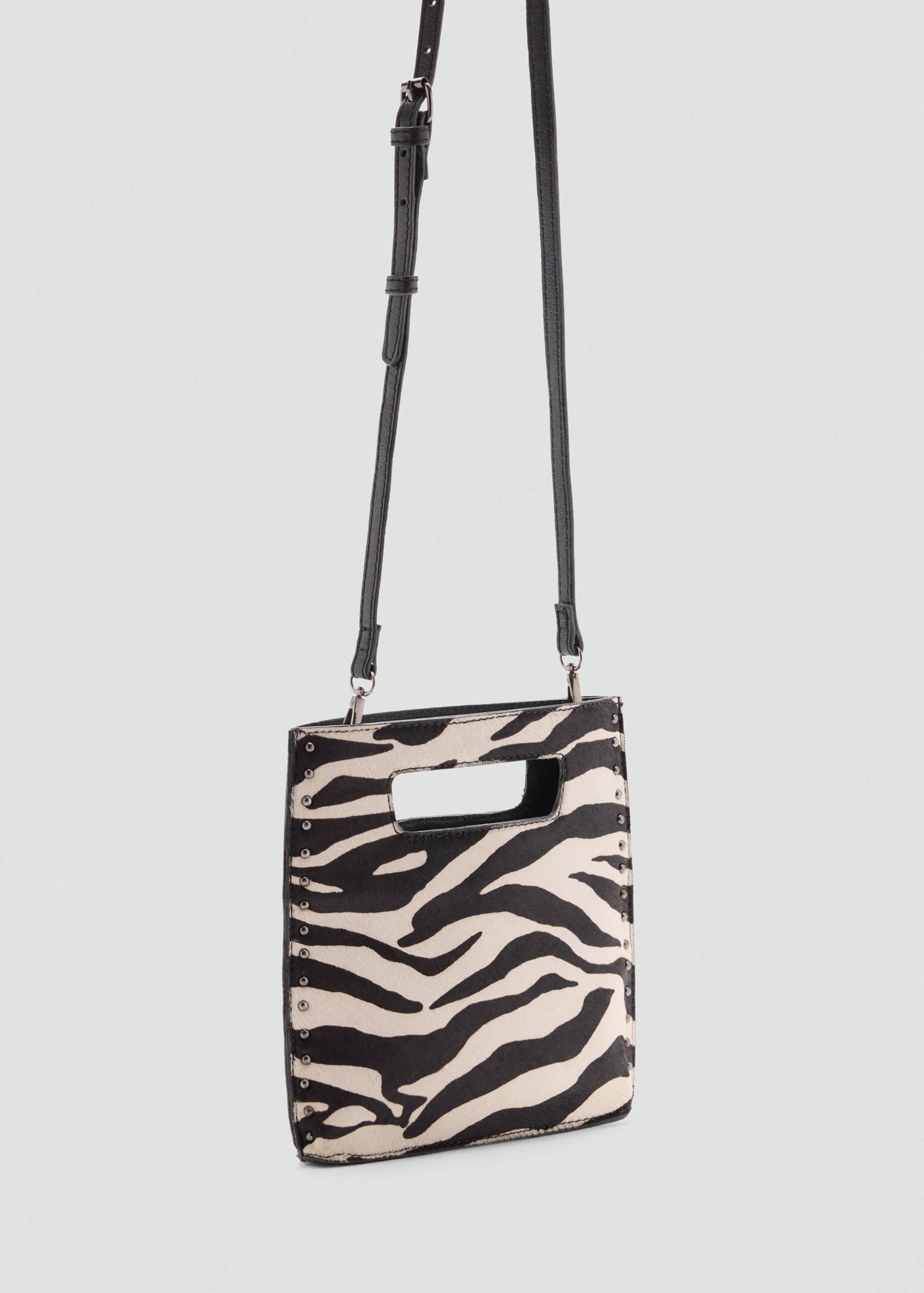 Mini zebra-print leather bag - Medium plane