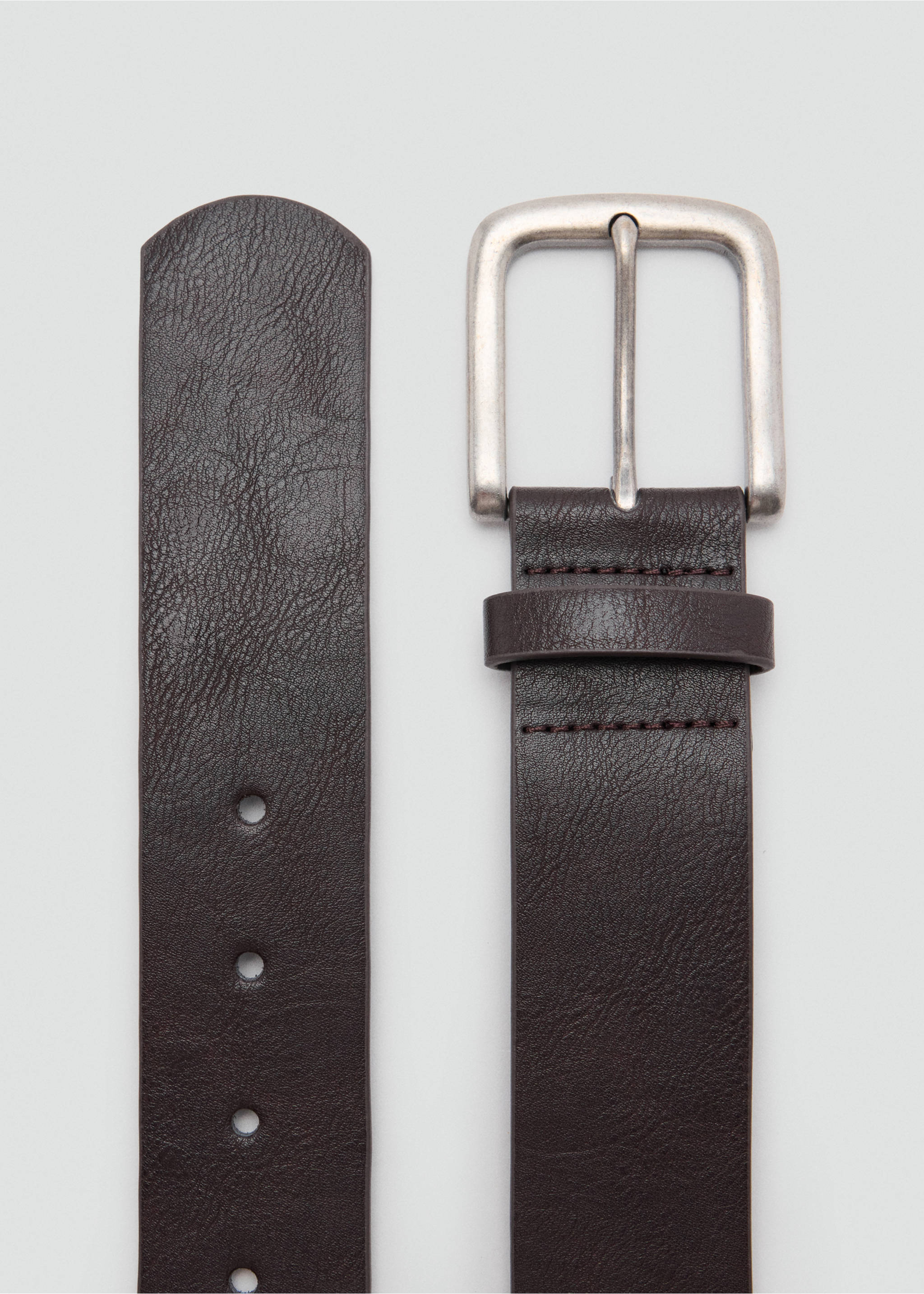 Faux-leather belt - Details of the article 1, Brown. Ref: 37057137-00.