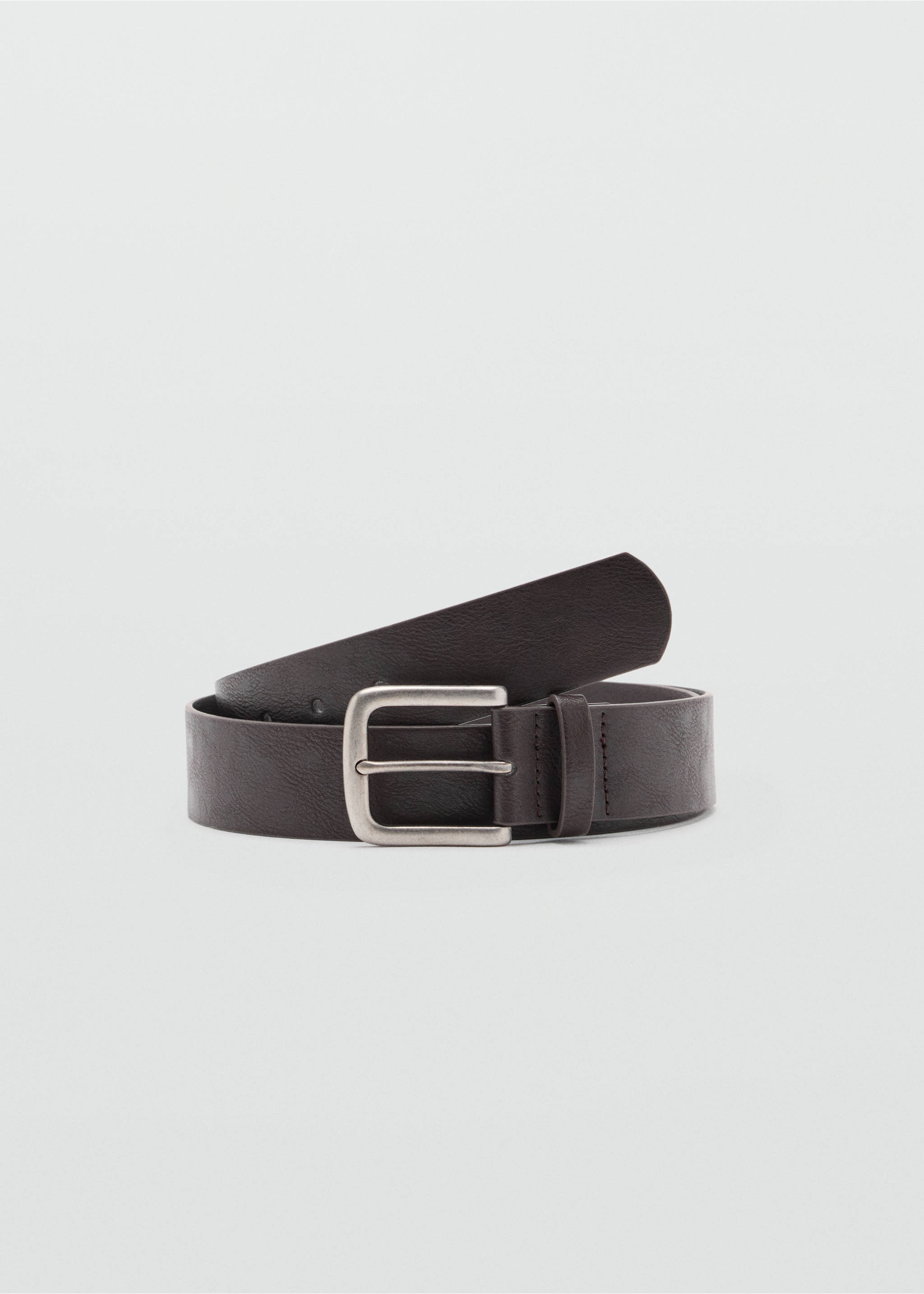Faux-leather belt - Article without model, Brown. Ref: 37057137-00.