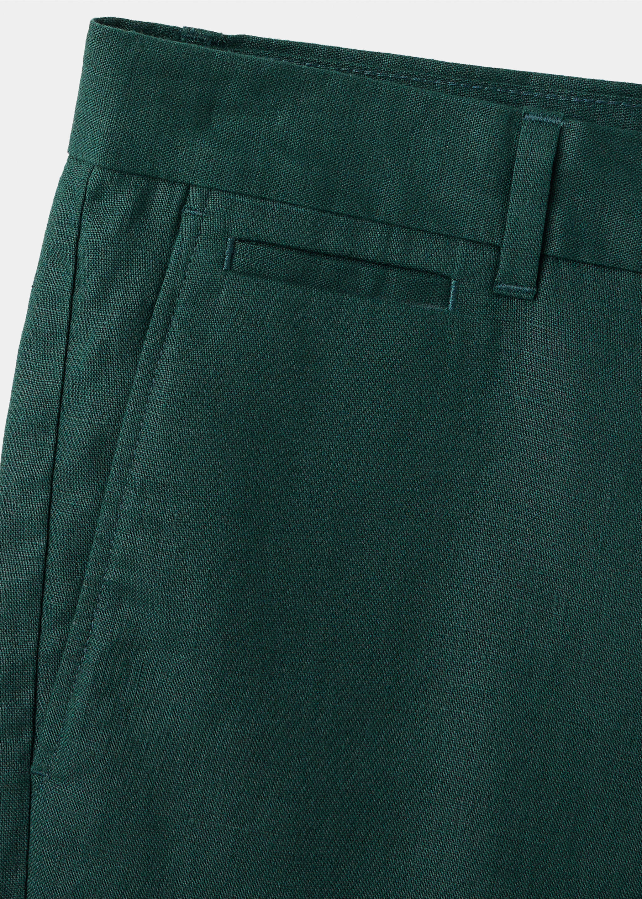 Bermuda regular-fit 100 % lin - Détail de l'article 0, Vert foncé. Ref: 37057772-00.