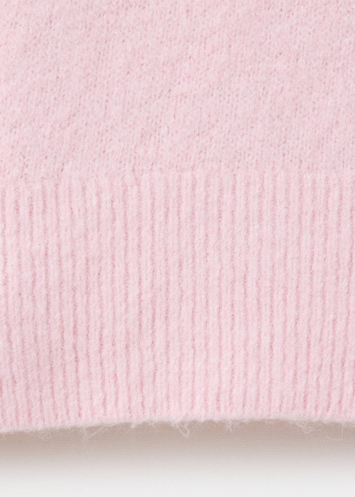 Striped knit jumper with V-neck — Pastel Pink
