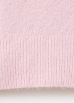 Striped knit jumper with V-neck — Pastel Pink 10