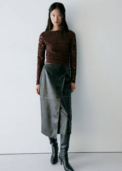 Velvet lace top — Brown 2