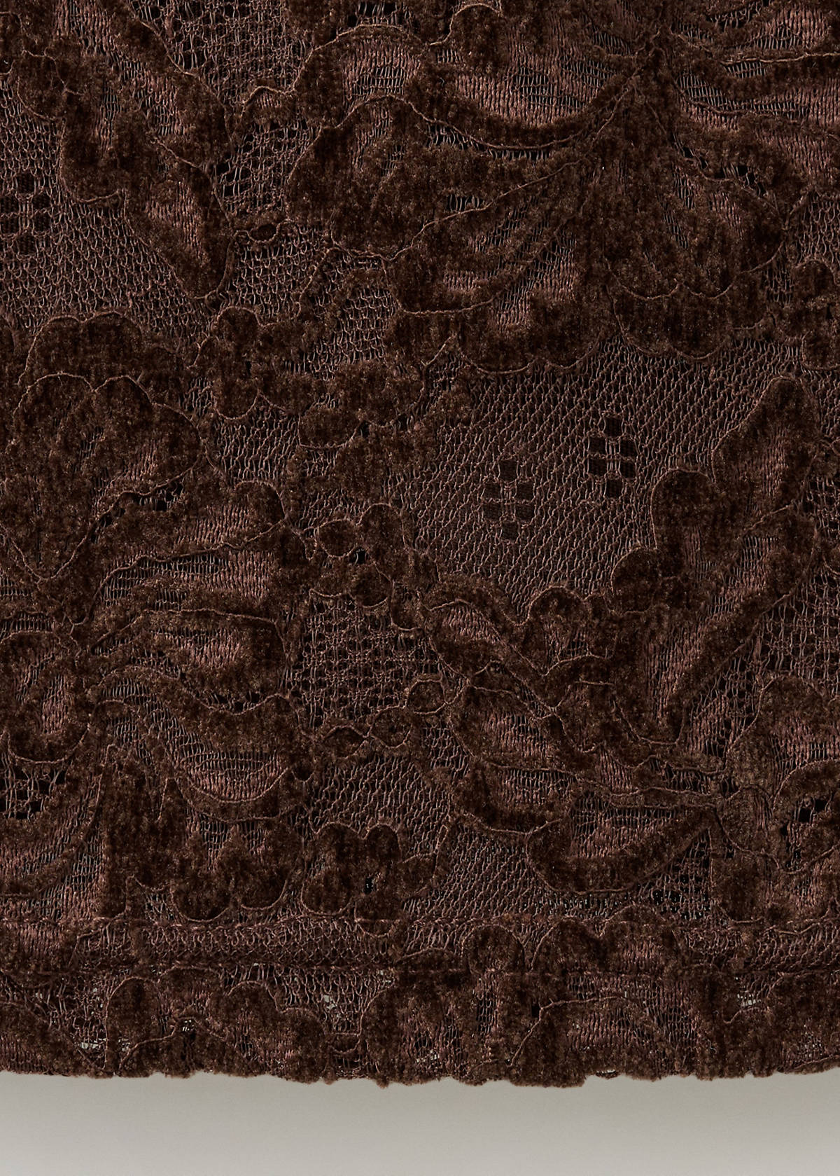 Velvet lace top — Brown