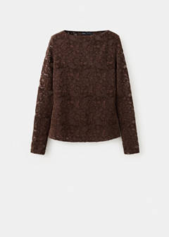 Velvet lace top — Brown 6
