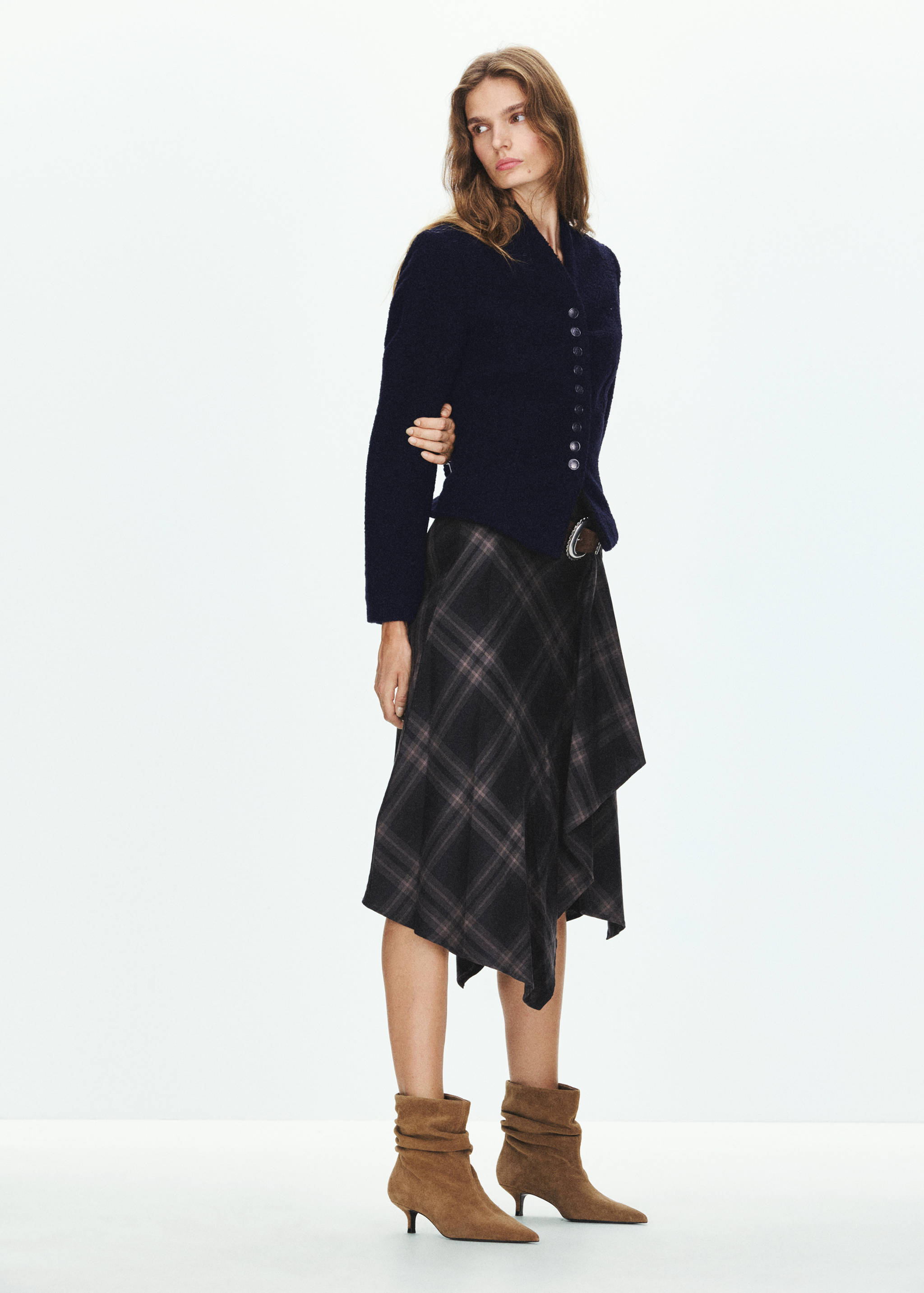 Textured jacket with jewel buttons - General plane