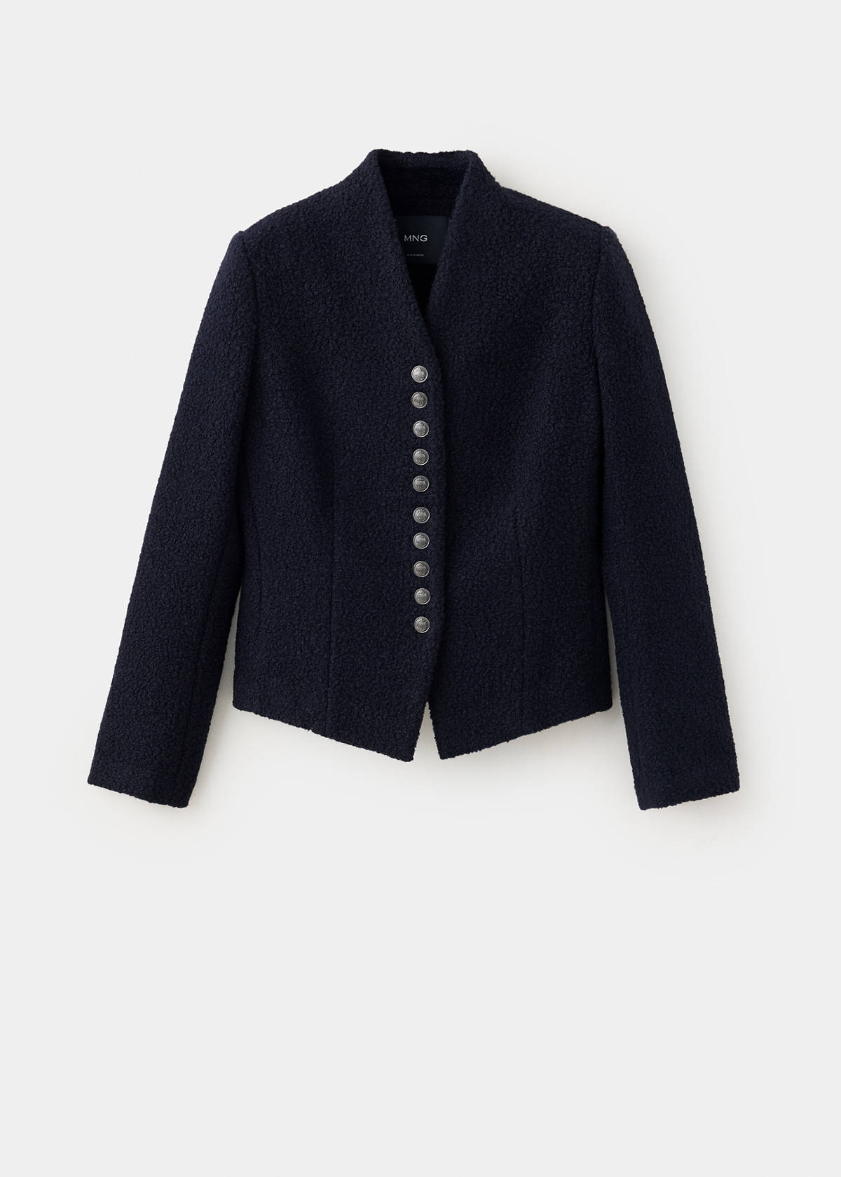 Textured jacket with jewel buttons — Navy