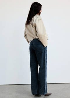 Wide leg corduroy trousers — Blue 3