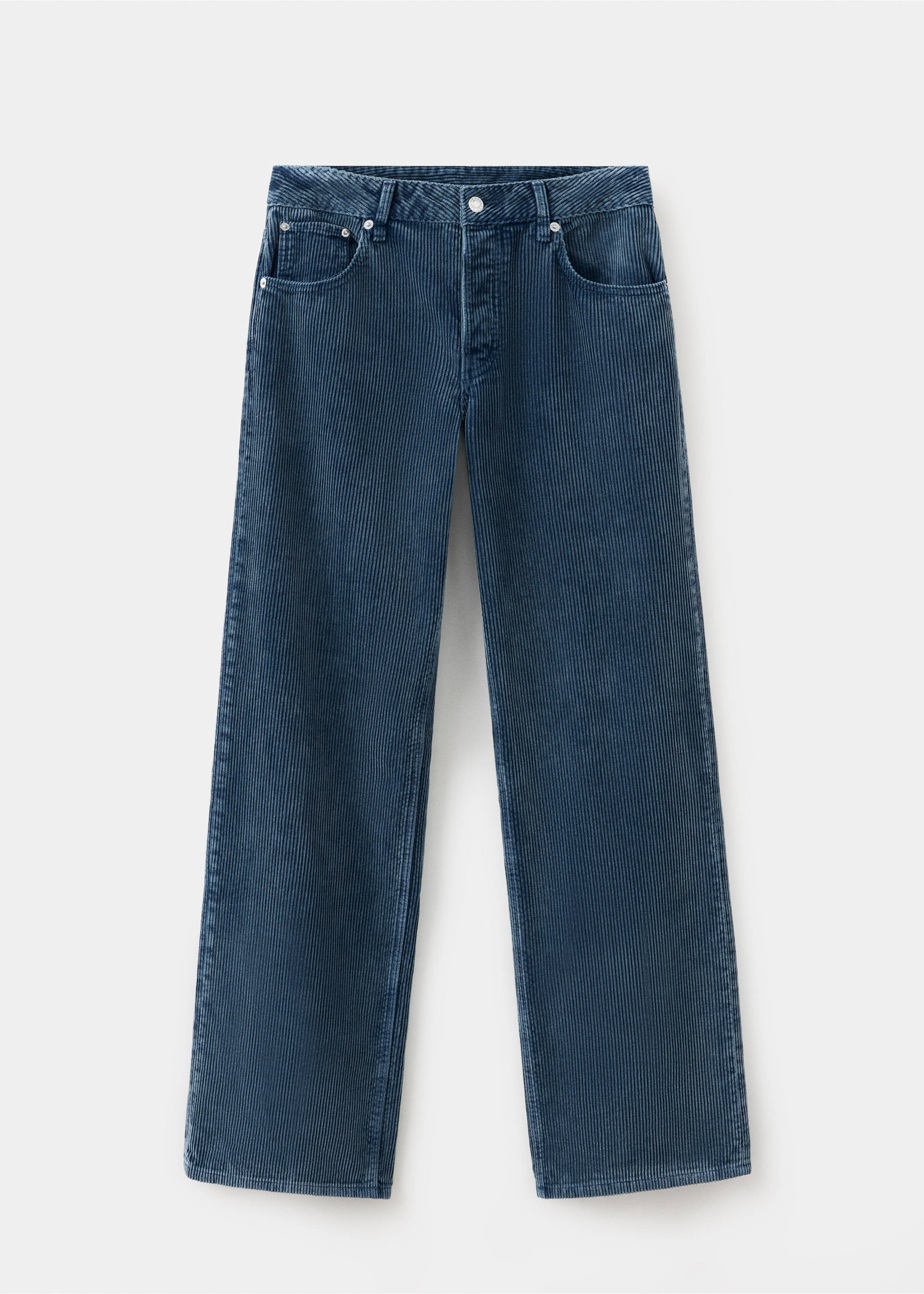 Corduroy wide-leg jeans - Article without model, Blue. Ref: 37057780-00.