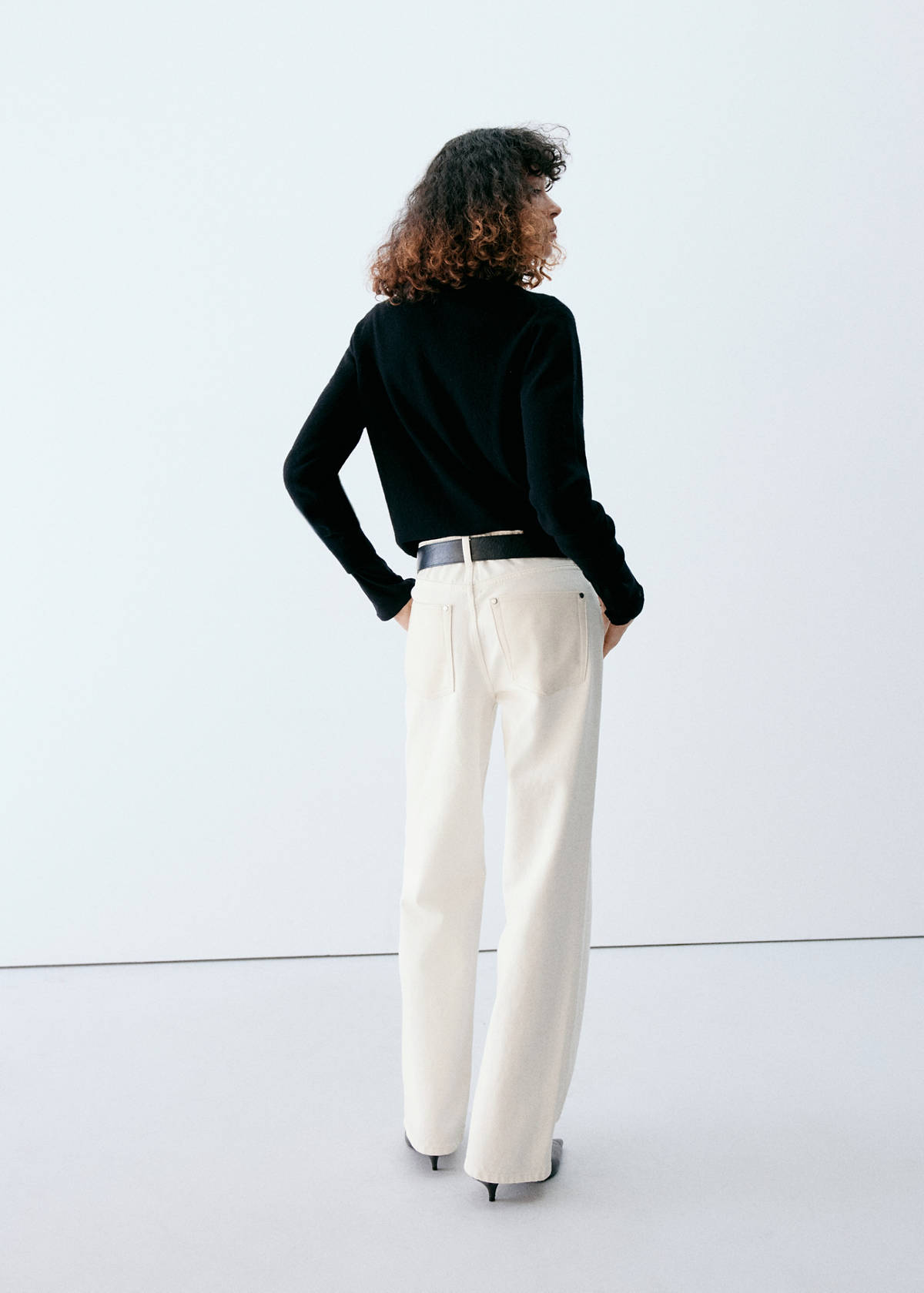 Mid-rise straight jeans — White