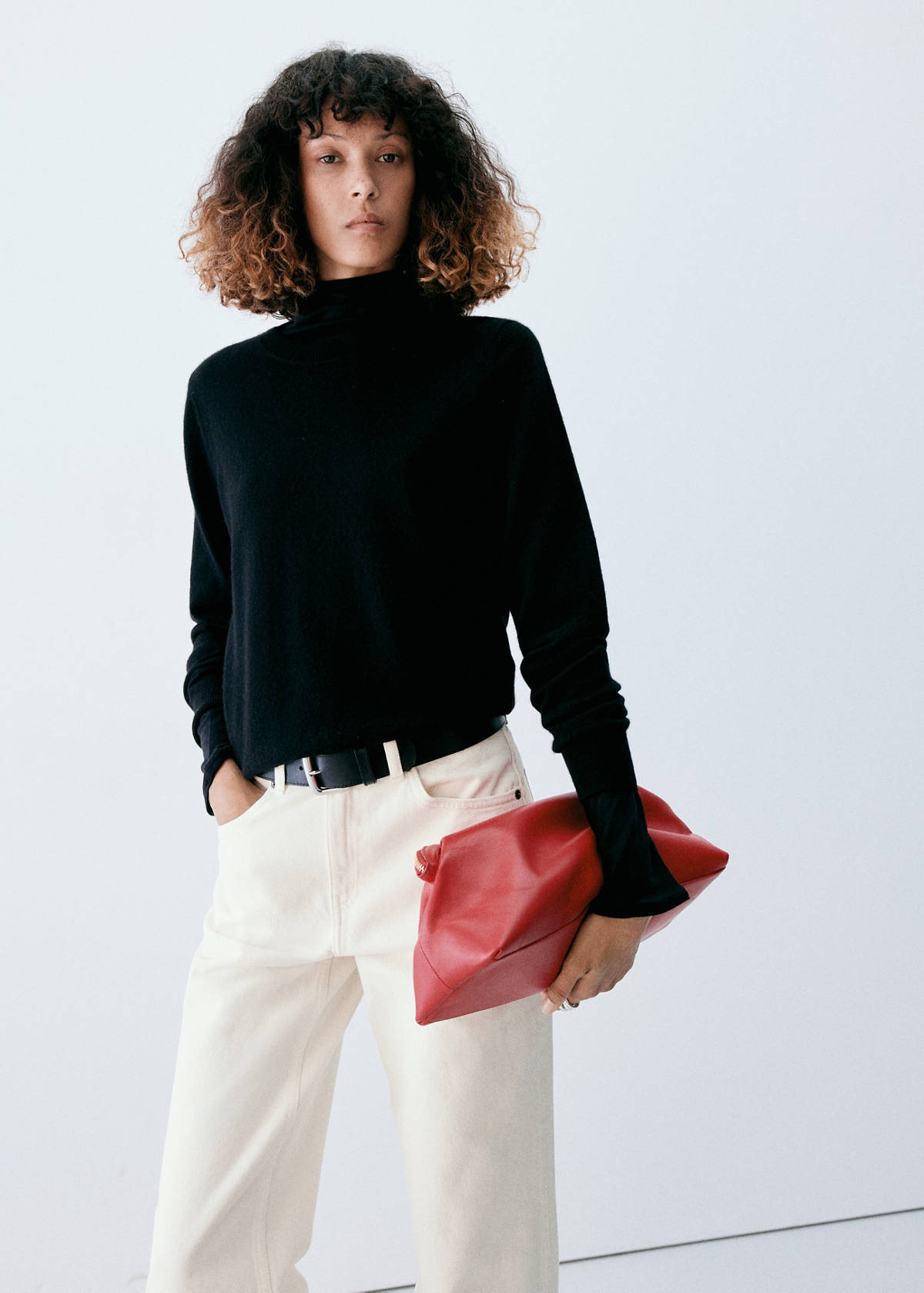 Mid-rise straight jeans — White