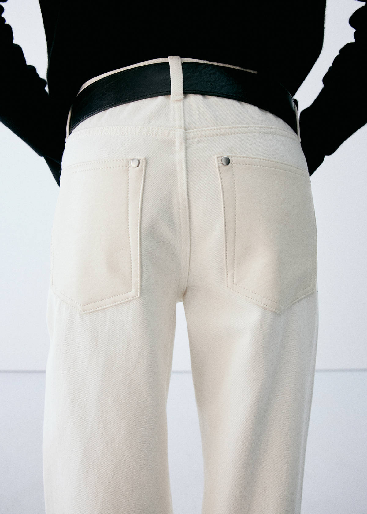 Mid-rise straight jeans — White
