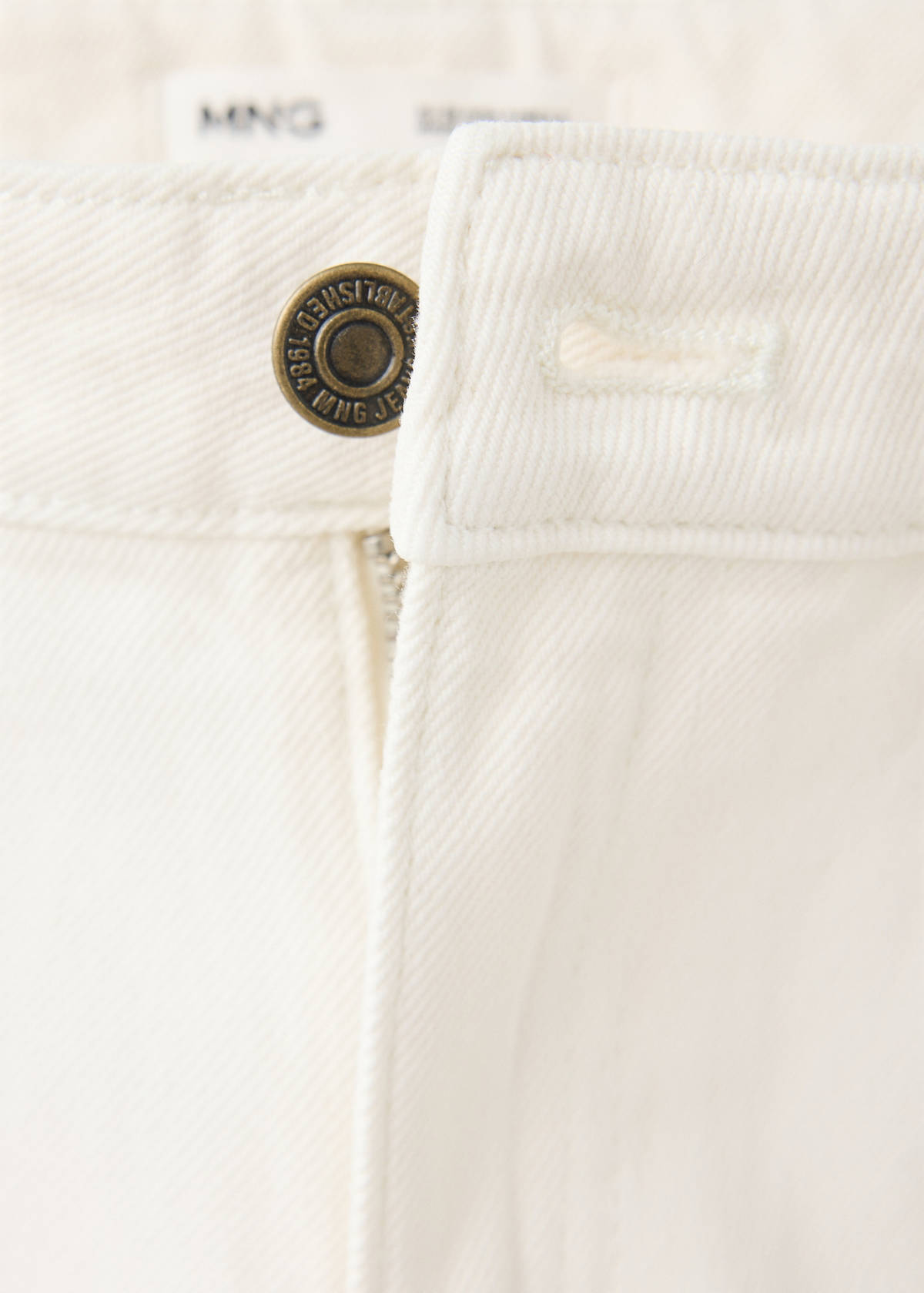 Mid-rise straight jeans — White