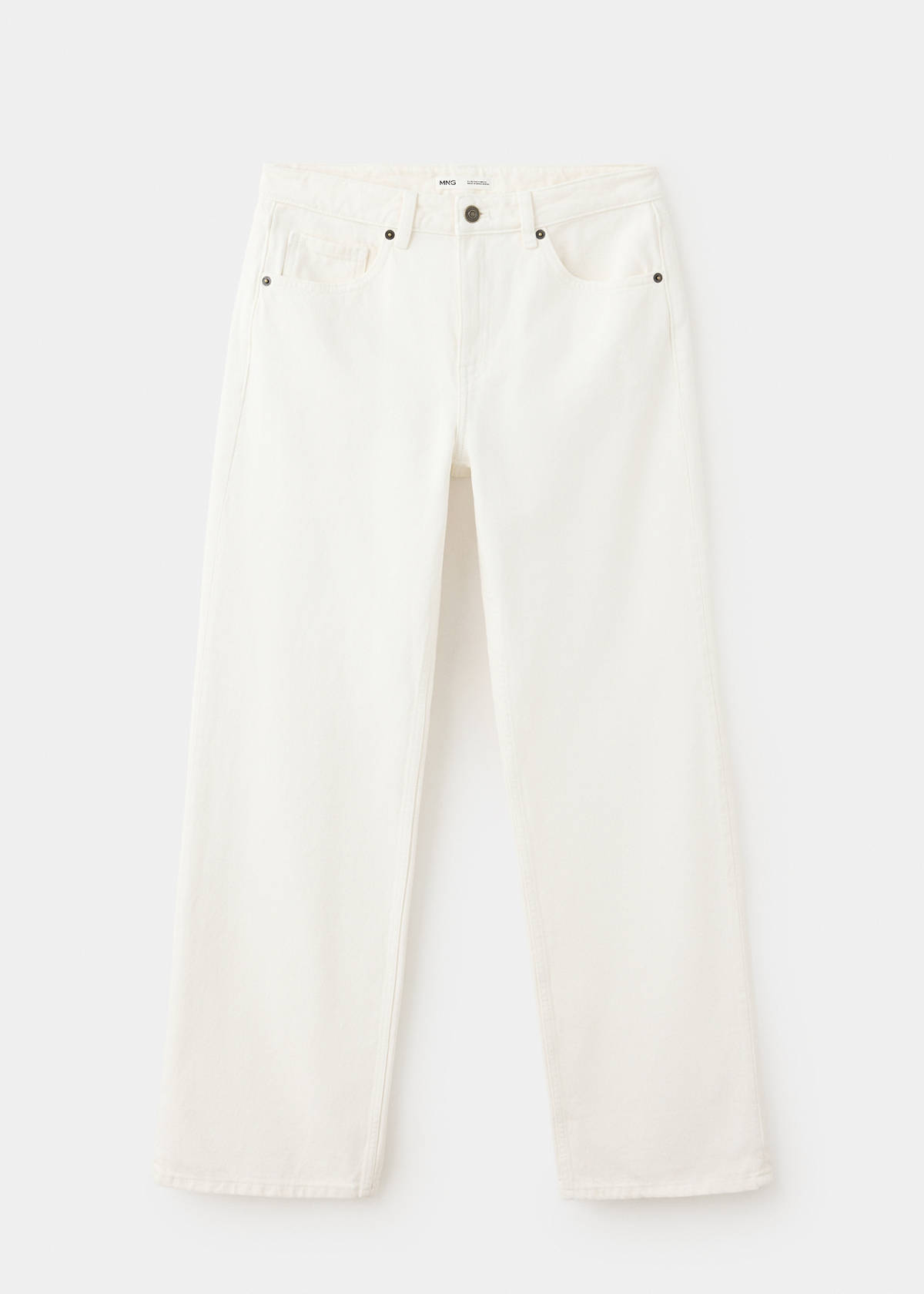 Mid-rise straight jeans — White
