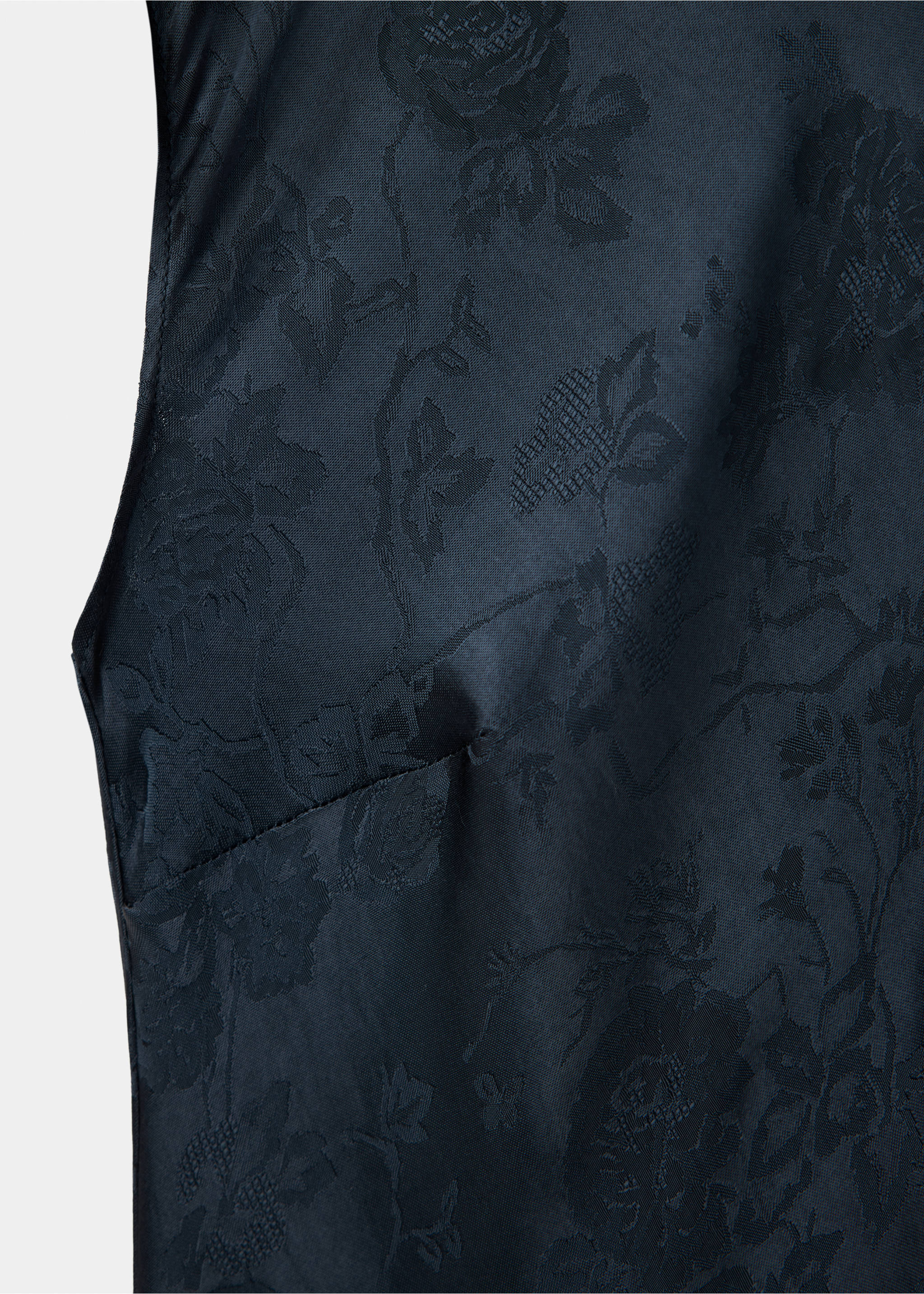 Robe jacquard à col officier - Détail de l'article 0, Bleu marine. Ref: 37057784-00.