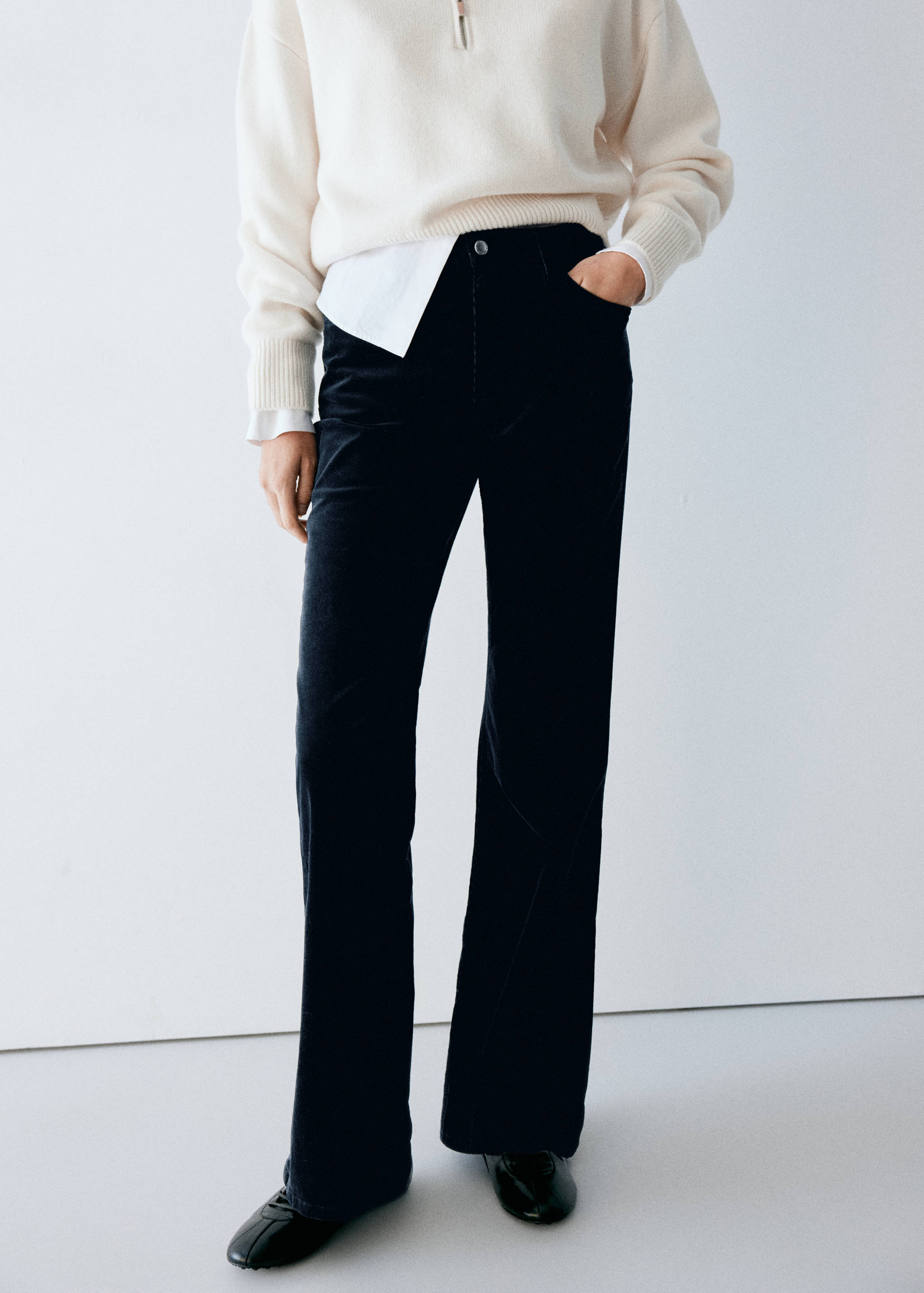 Corduroy flare jeans - Medium plane