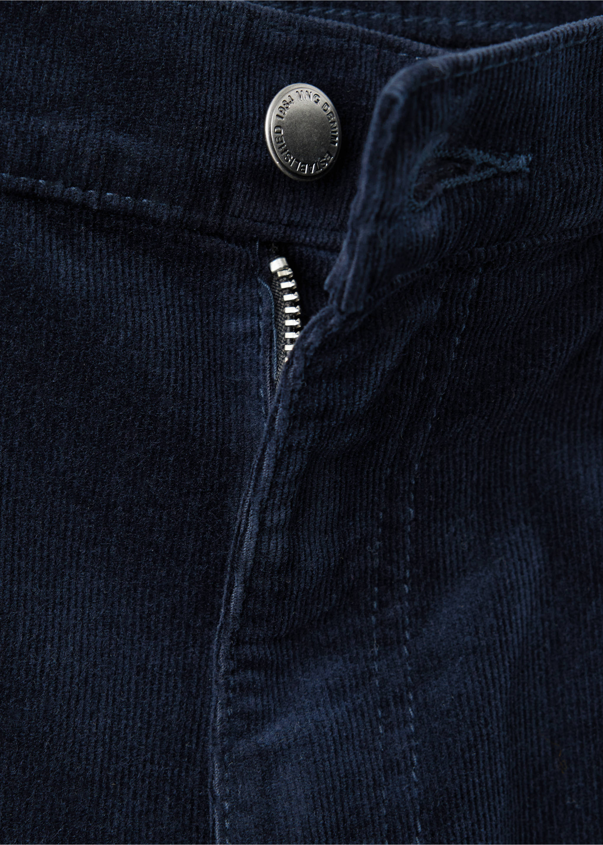 Corduroy flare jeans - Details of the article 0, Night Blue. Ref: 37057787-00.