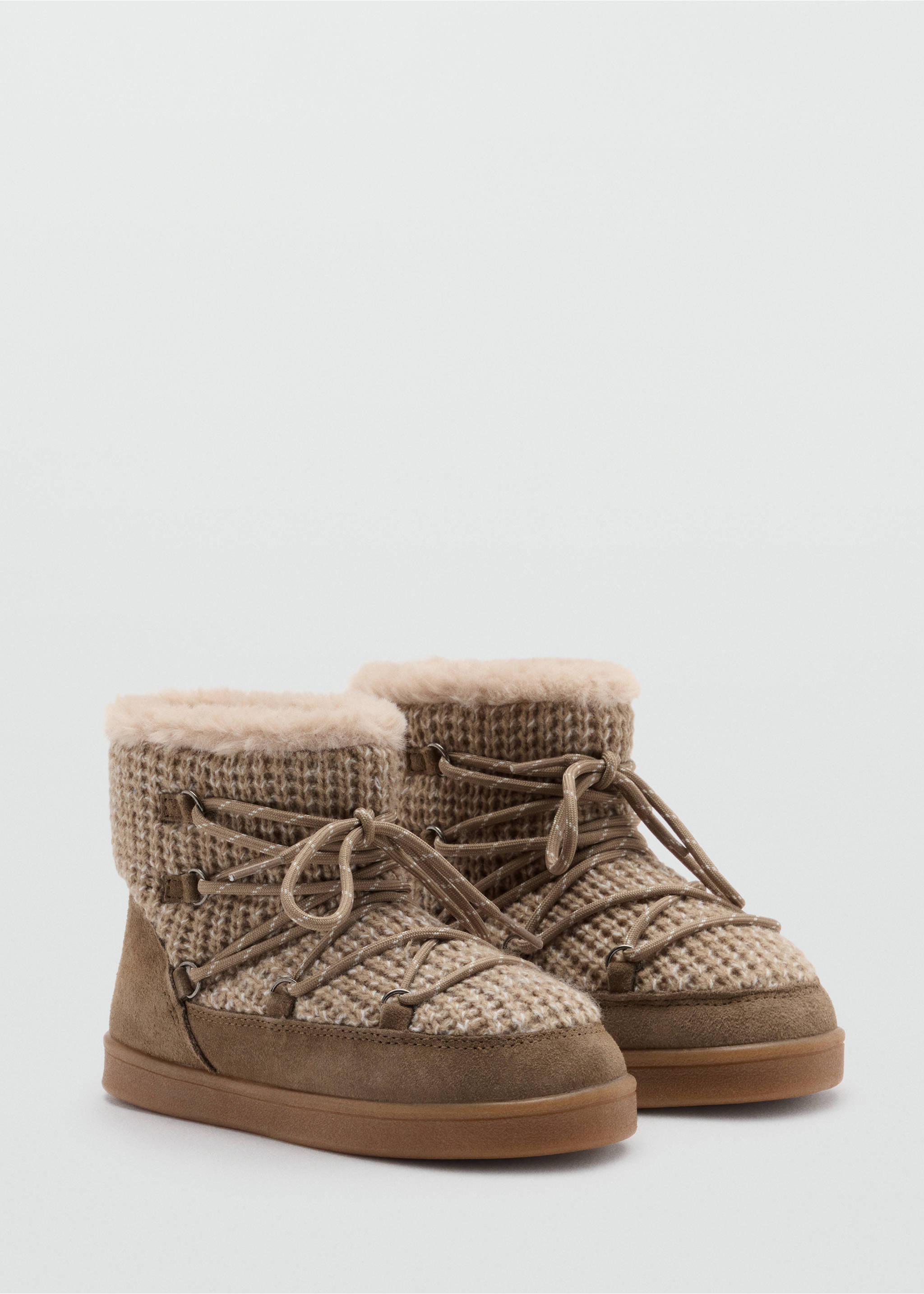 Bota piel cordones - Plano medio, Arena. Ref: 37057789-00.