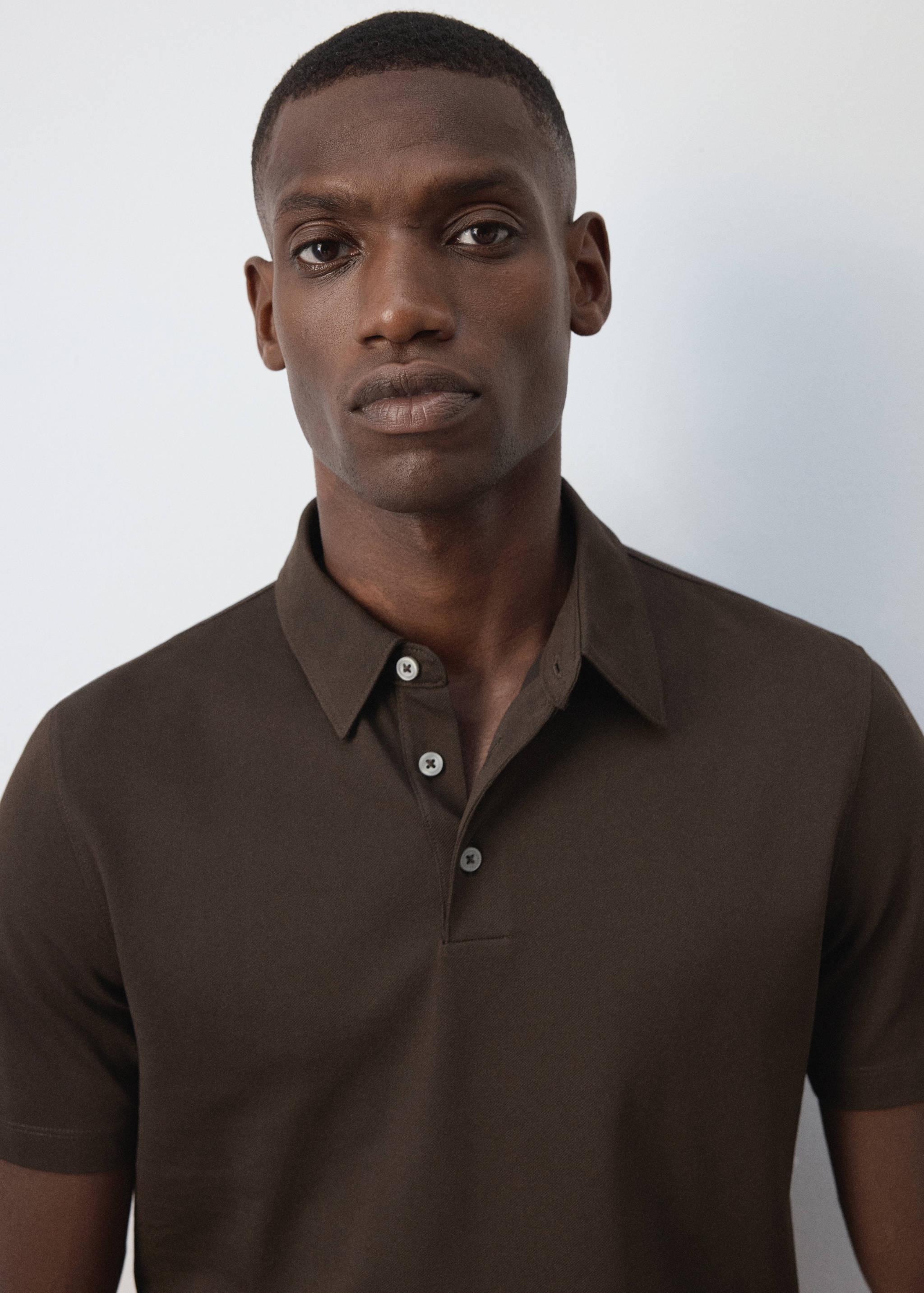 Regular-fit cotton blend polo - Details of the article 1