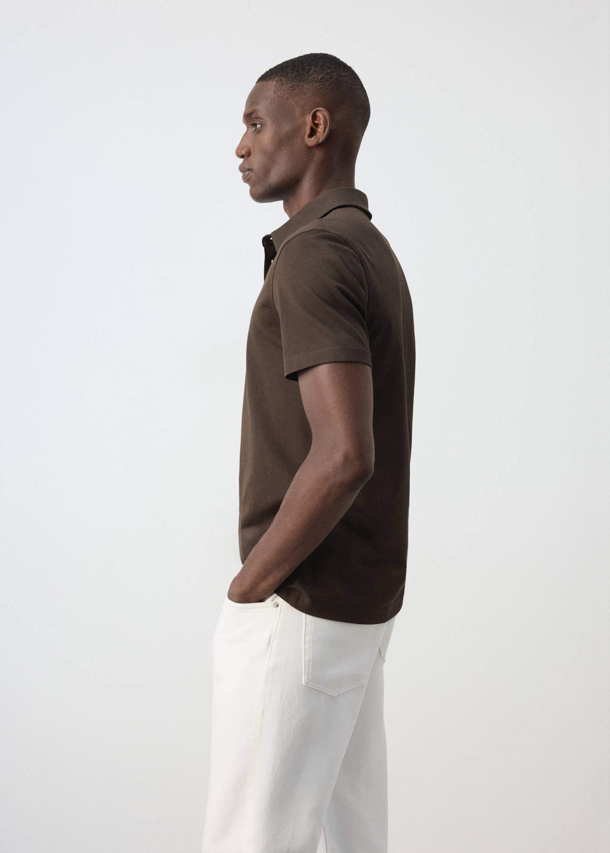 Regular-fit cotton blend polo - Details of the article 2