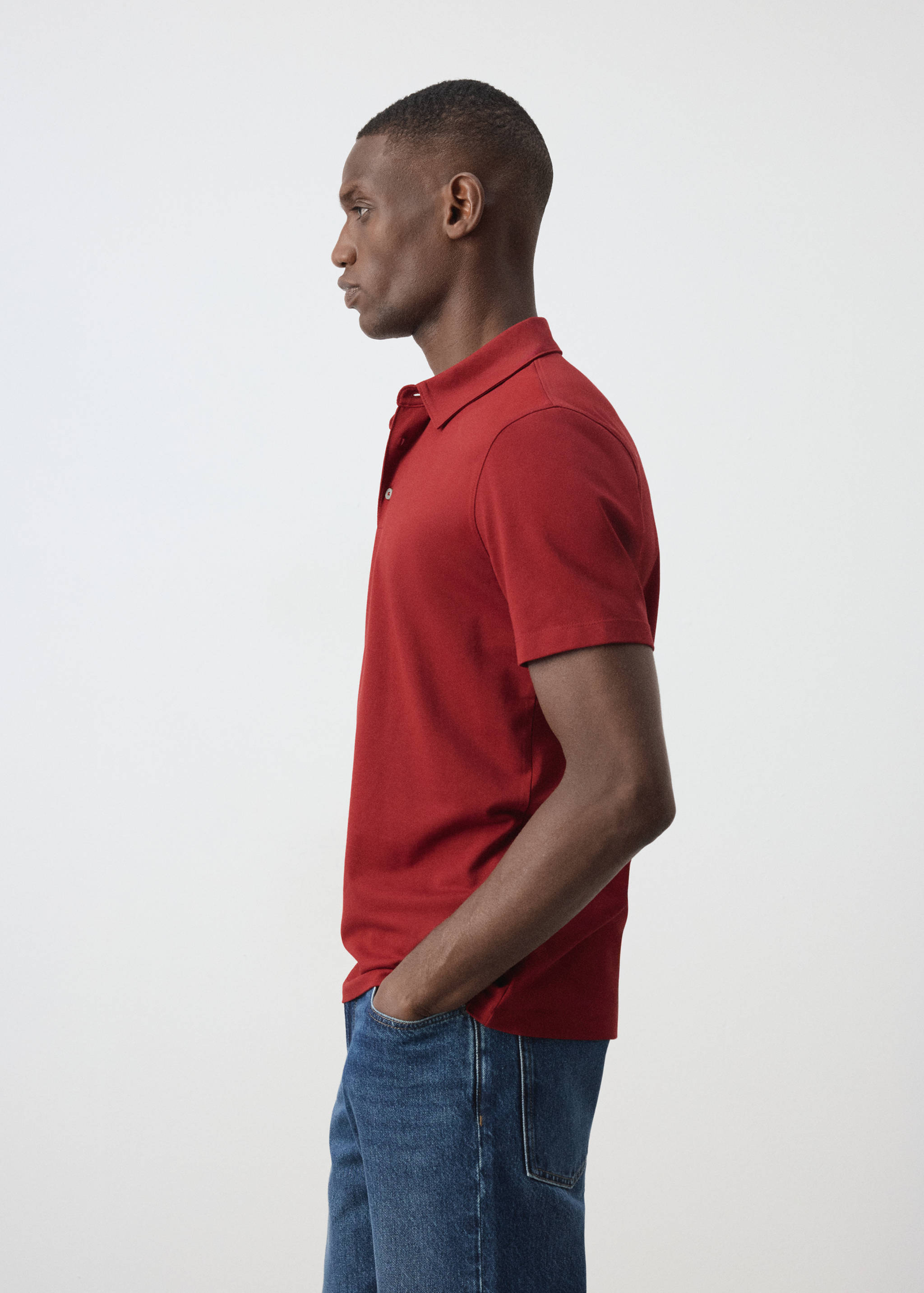 Regular-fit cotton blend polo - Details of the article 2