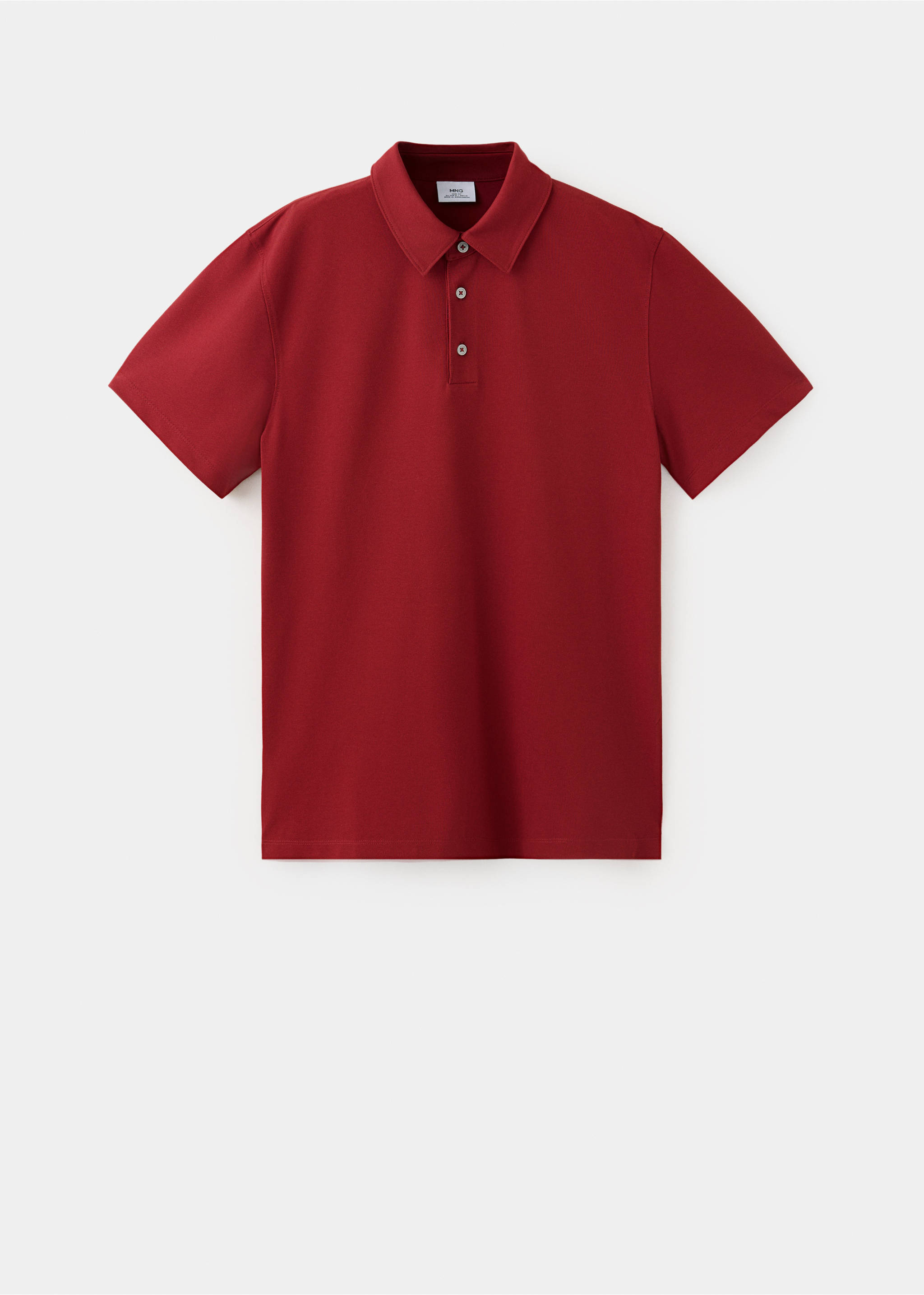 Regular-fit cotton blend polo - Article without model, Medium Red. Ref: 37057790-00.