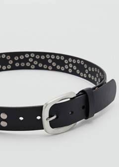 Studded leather belt — Black 3