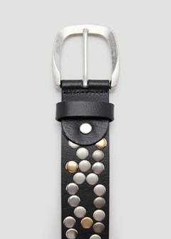 Studded leather belt — Black 4