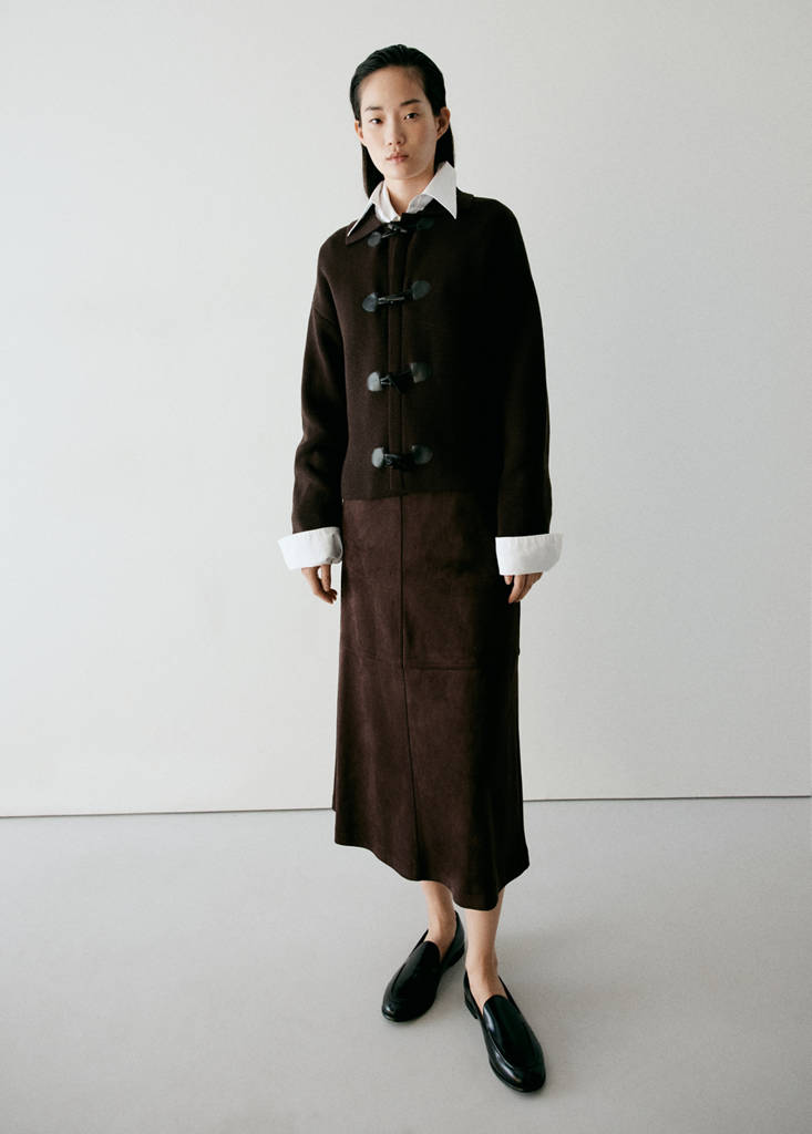 Midi skirt with suede effect by Mango