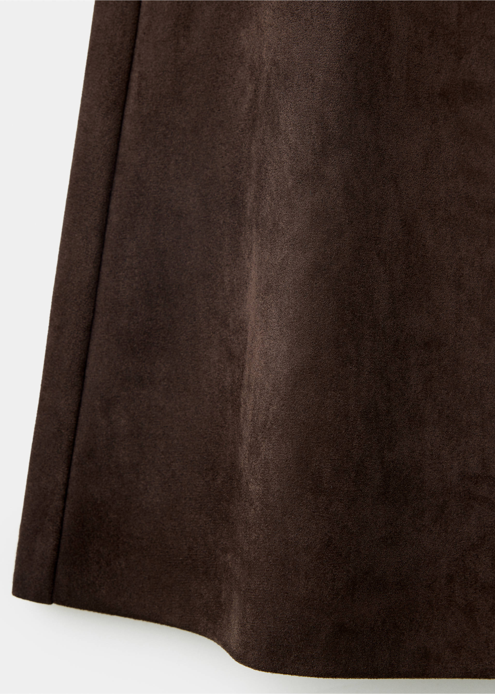 Faux-leather midi-skirt - Details of the article 0, Chocolate. Ref: 37057794-00.