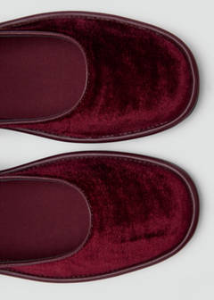 Velvet ballerina pump with buckle — Burgundy 5
