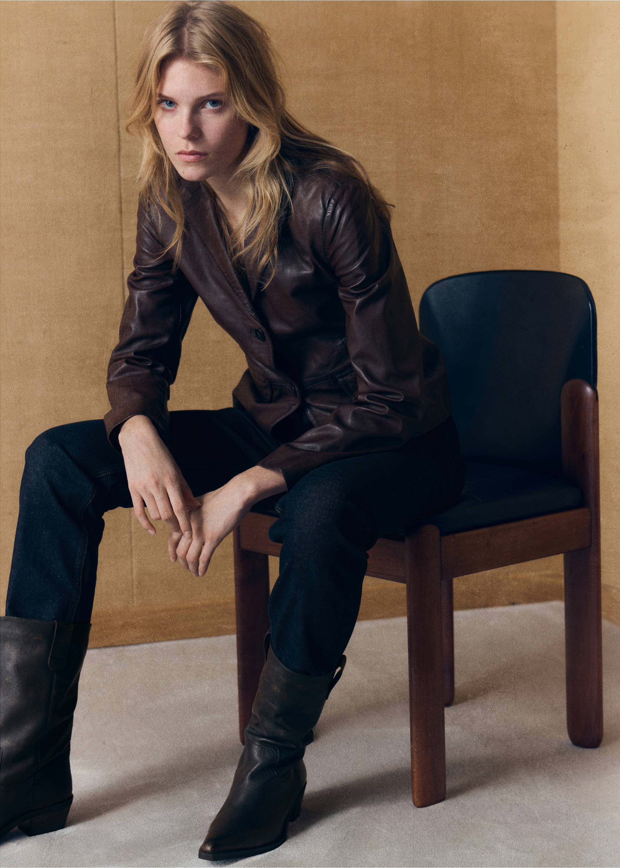 Leather block-heel boots - Details of the article 9, Brown. Ref: 37057800-00.