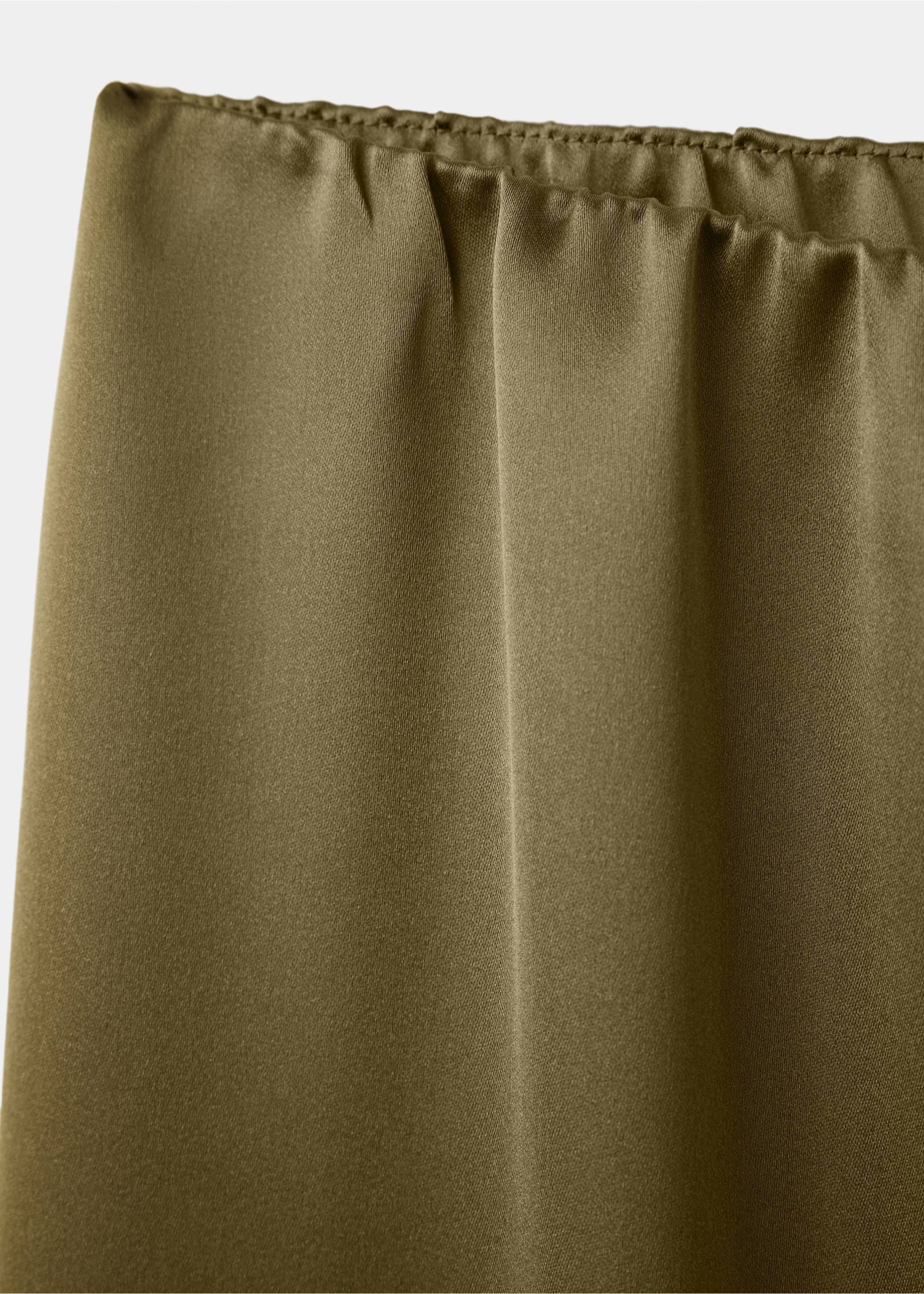 Satin straight-fit trousers - Details of the article 0, Khaki. Ref: 37057805-00.