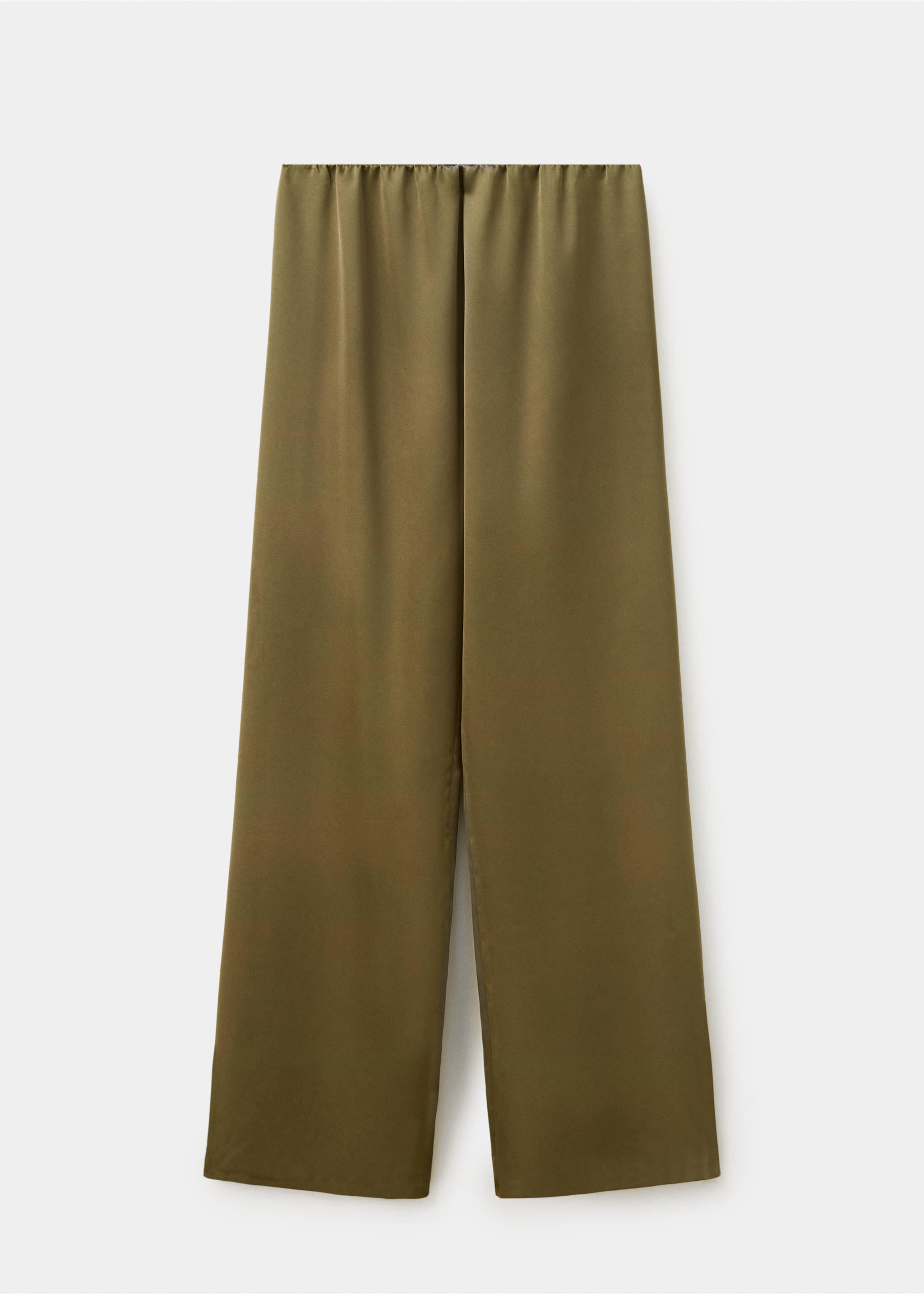 Satin straight-fit trousers - Article without model, Khaki. Ref: 37057805-00.