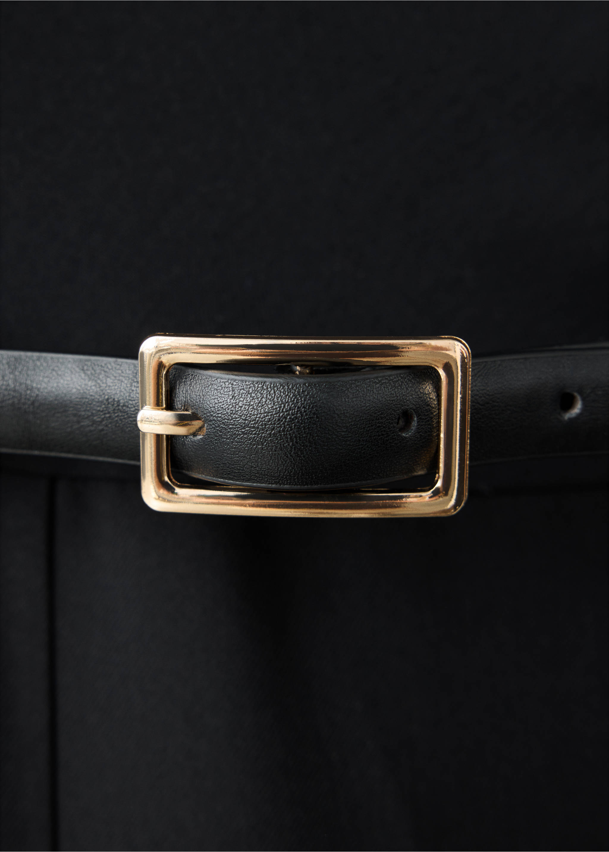 Jumpsuit with draped detail belt - Details of the article 8, Black. Ref: 37057806-00.