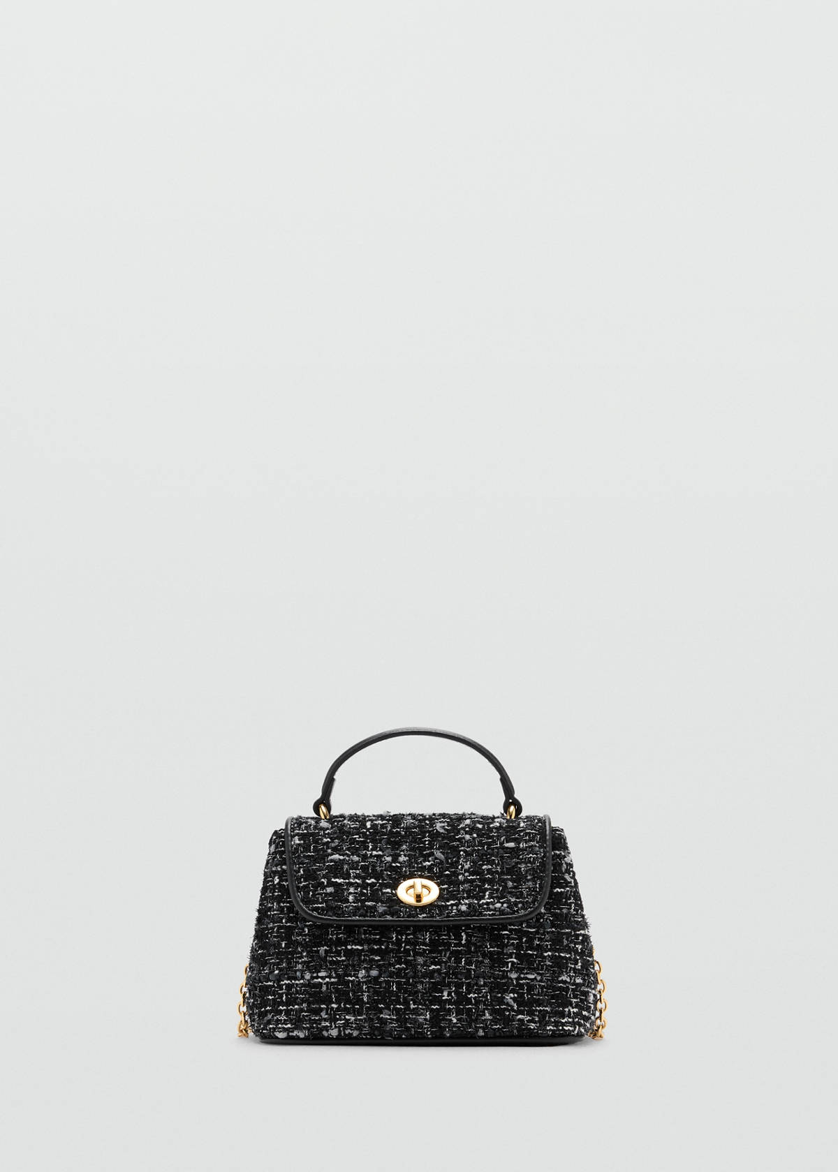 Tweed flap bag — Black