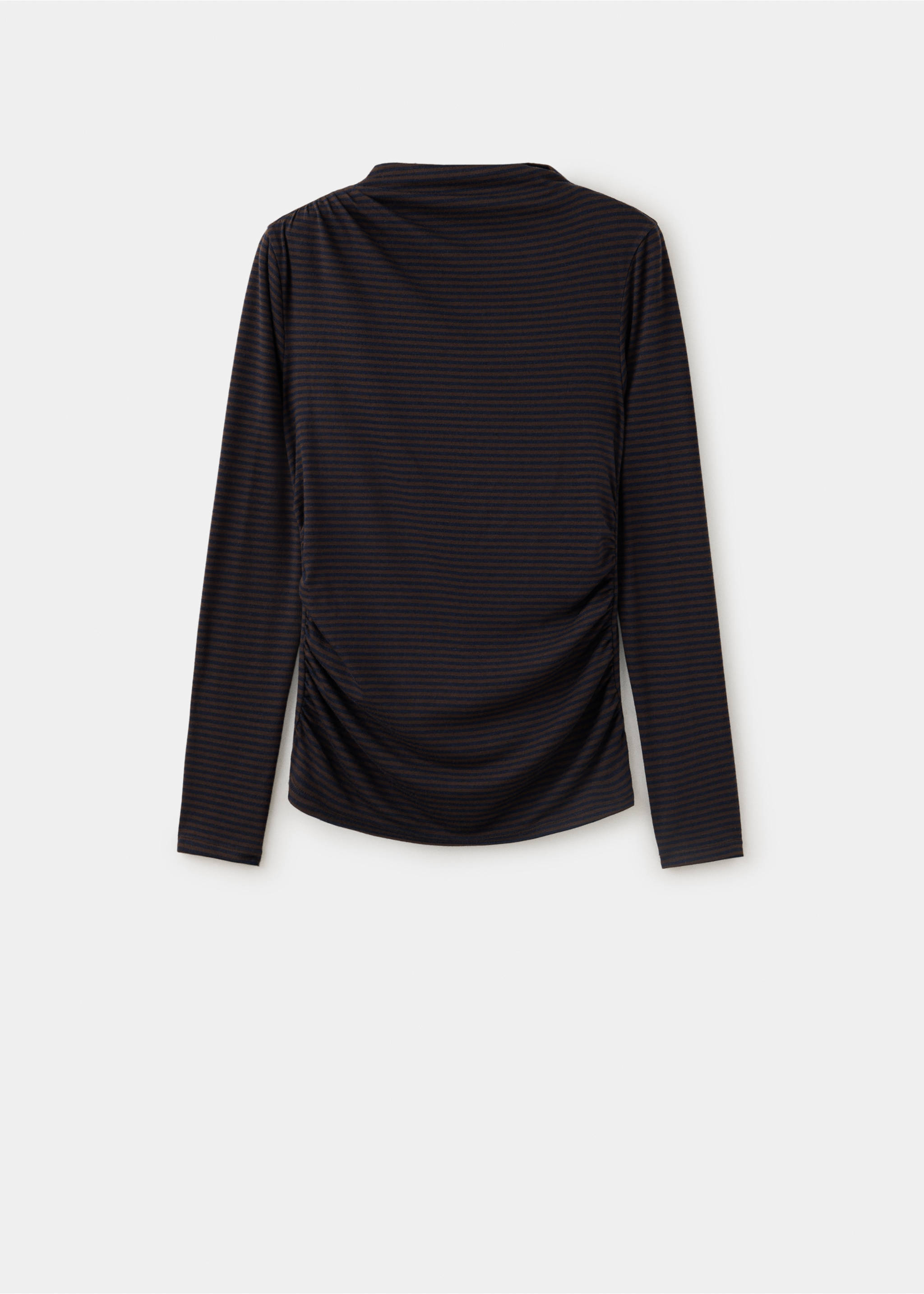 T-shirt froncé manches longues - Article sans modèle, Marron. Ref: 37057809-00.