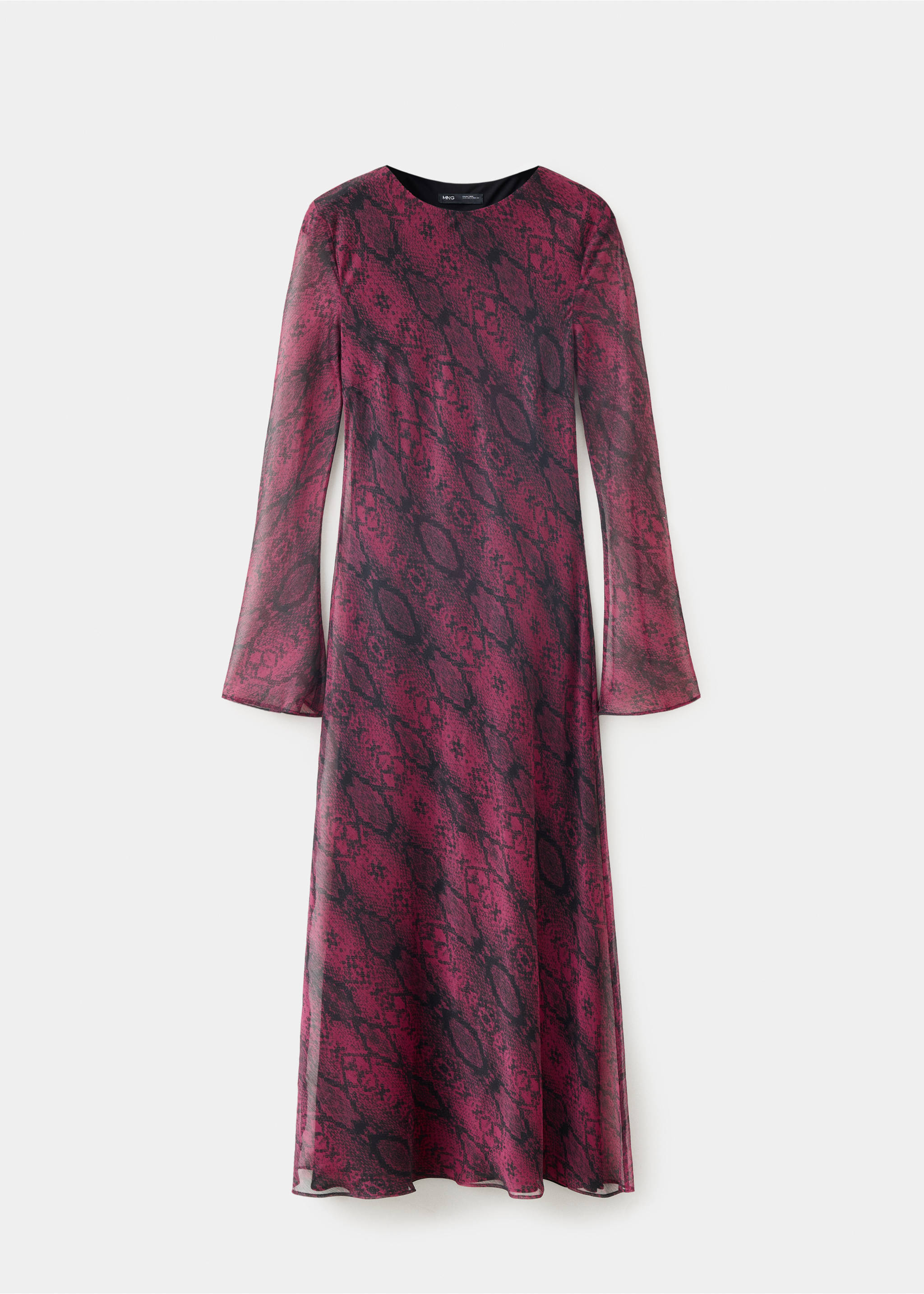 Animal print dress with flared sleeves - Article without model, Pink. Ref: 37057811-00.