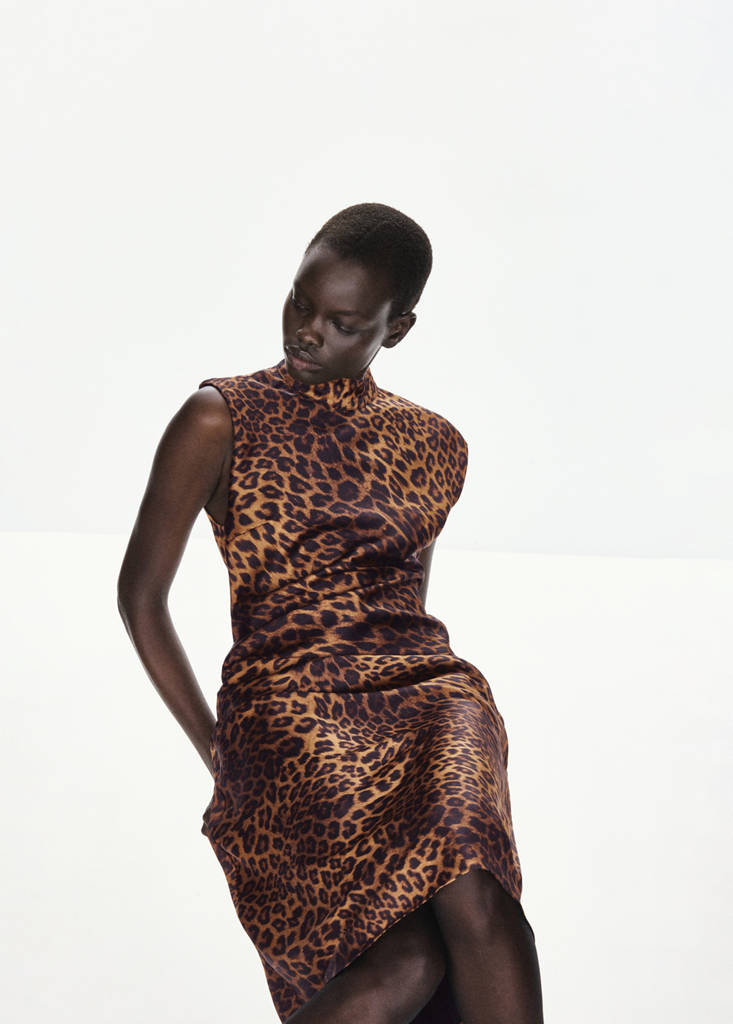 Leopard print dress with a roll neck thumbnail 4