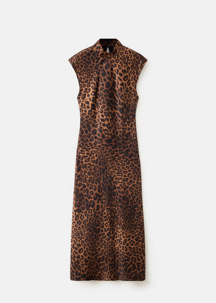 Leopard print dress with a roll neck thumbnail 5