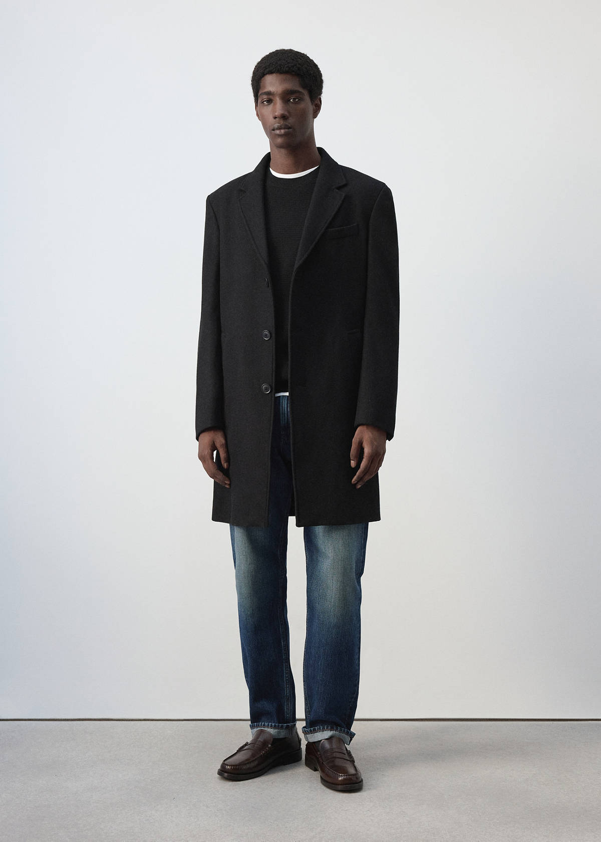 Long wool coat — Black