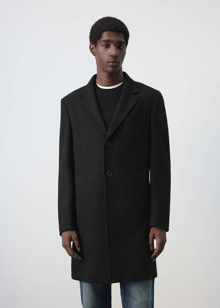 Long wool coat — Black