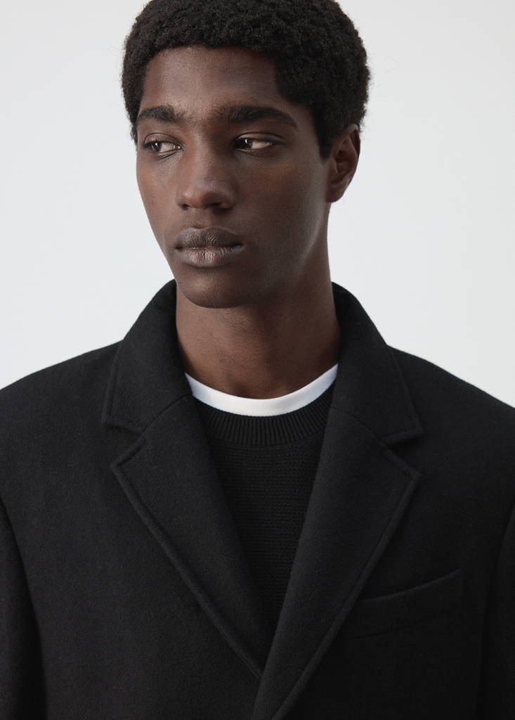 Long wool coat — Black