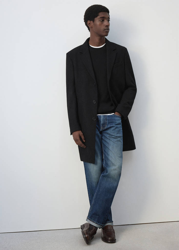 Long wool coat — Black