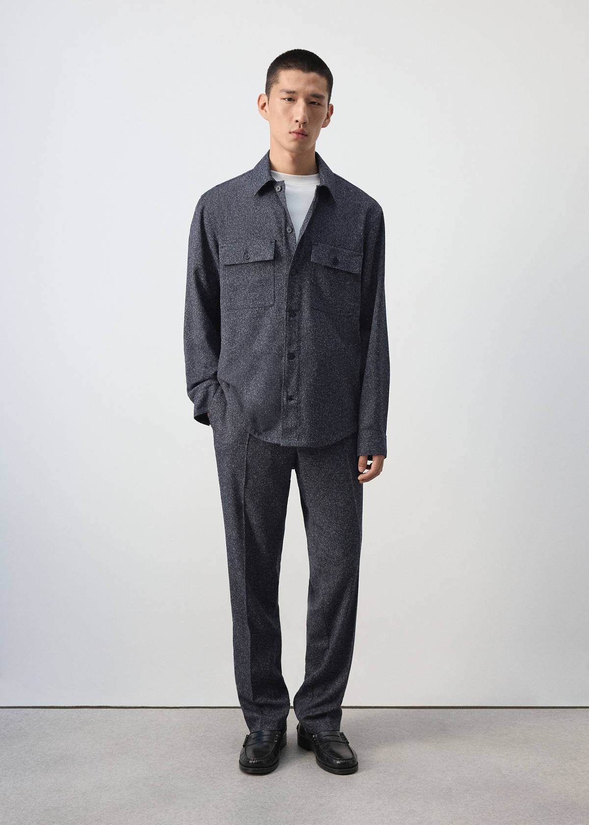 Regular fit textured overshirt