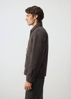 Waxed jacket with corduroy collar — Coffee 5