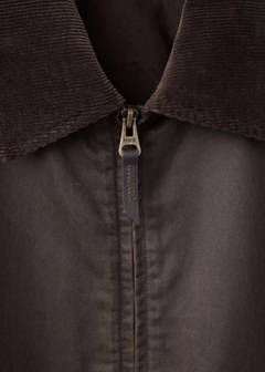 Waxed jacket with corduroy collar — Coffee 10