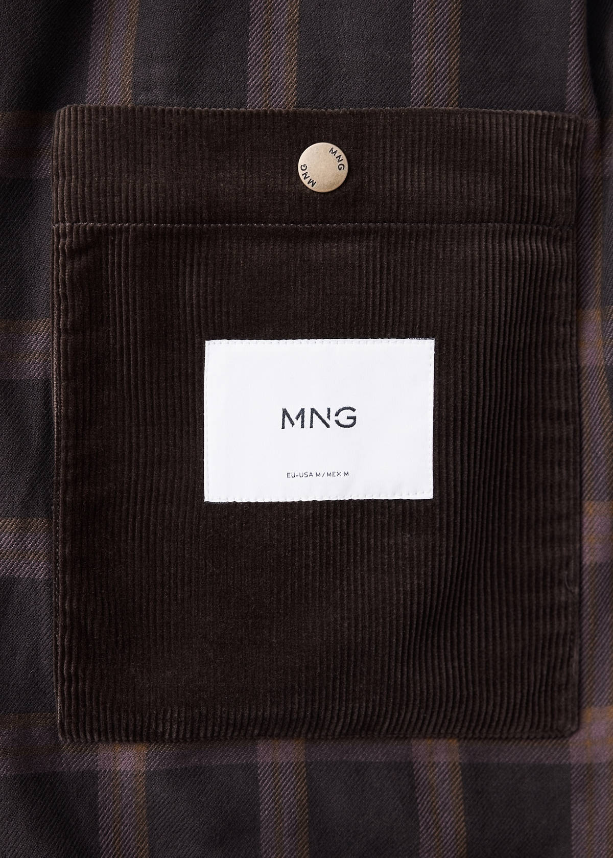 Waxed jacket with corduroy collar — Coffee