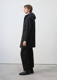 Wool blend coat with detachable hood — Coffee 5