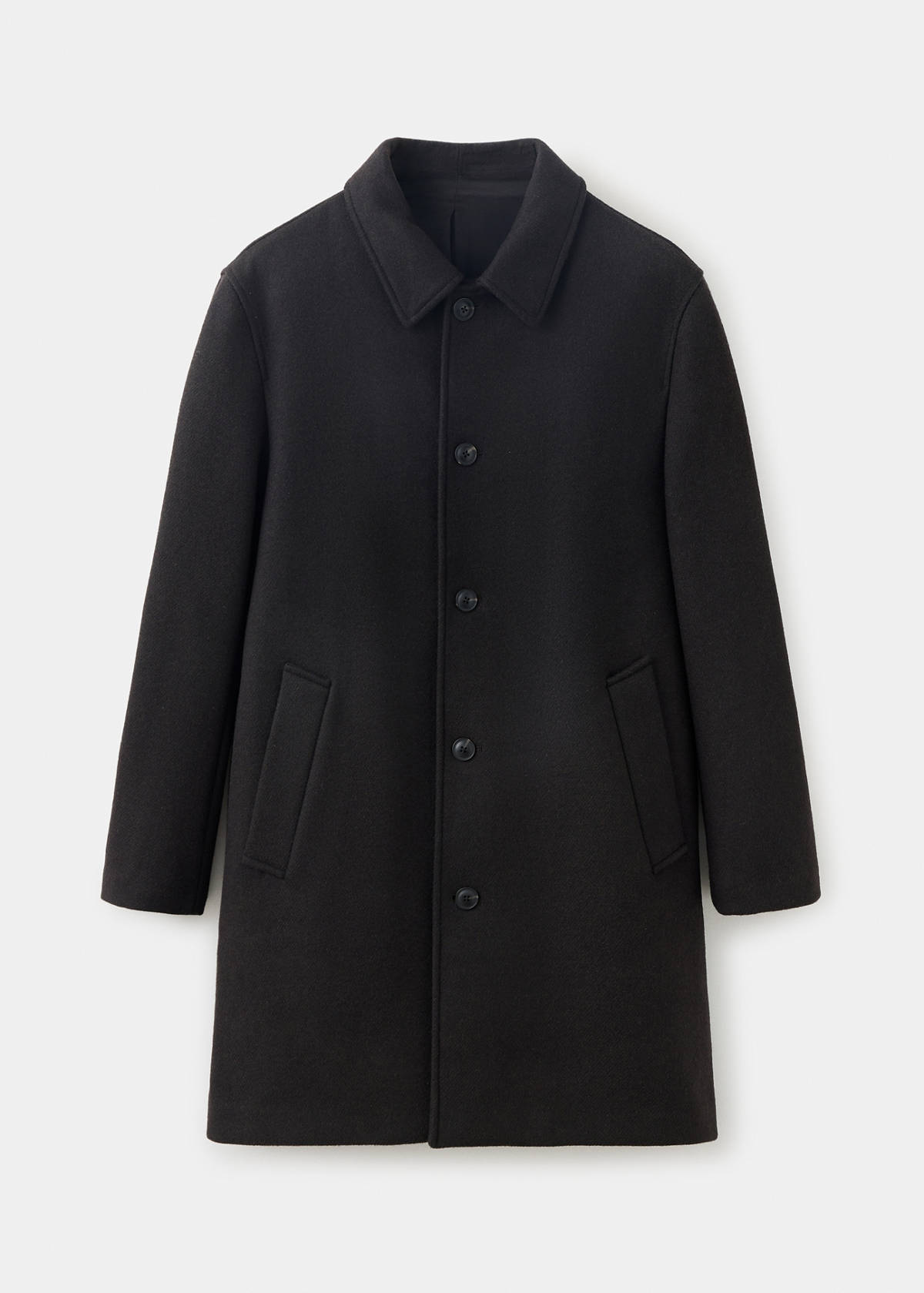 Wool blend coat with detachable hood — Coffee
